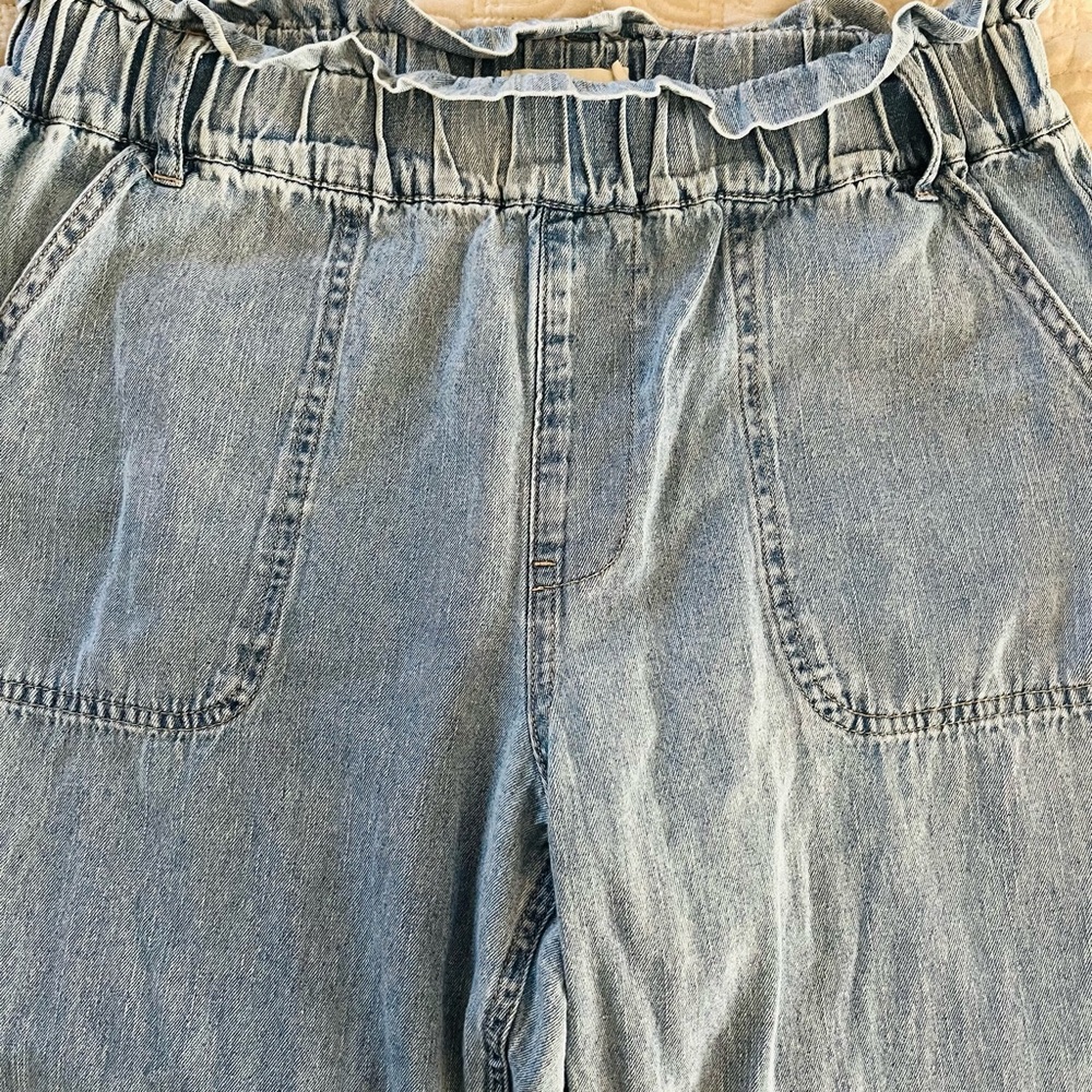 High-Waisted Denim Pants
